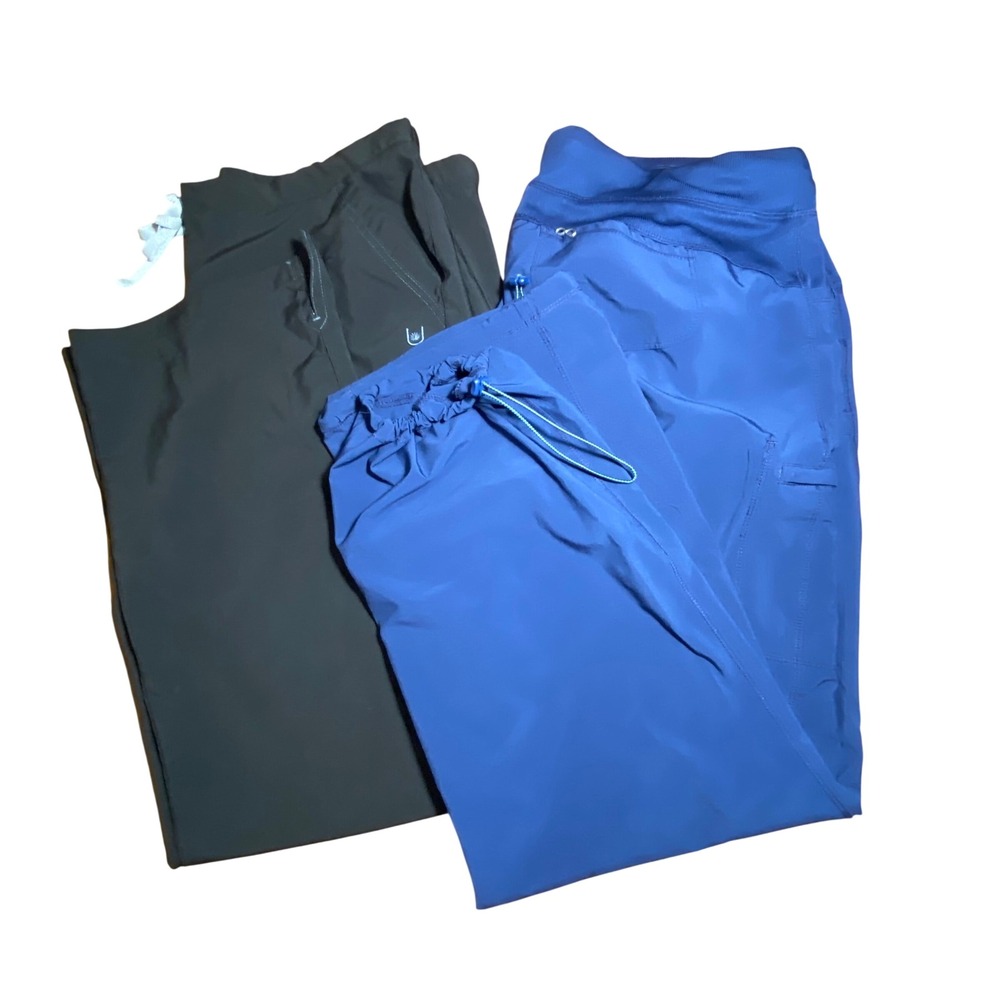 Urbane Performance and Cherokee Infinity Scrub Pants Bundle XL Black Blue Scrubs